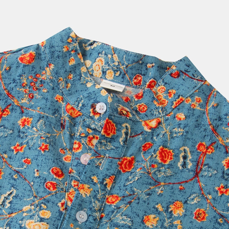 Summer Short Sleeve Floral Hawaiian Shirt