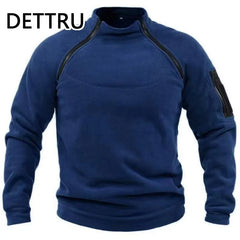 Sweatshirt Fleece Zipper Pullover Fashion Men's Solid Color