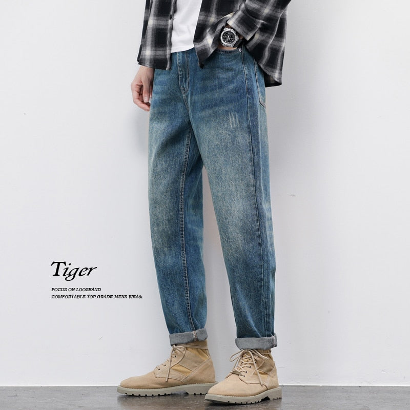 Vintage Men's Jeans Cotton Casual Classic Fashion