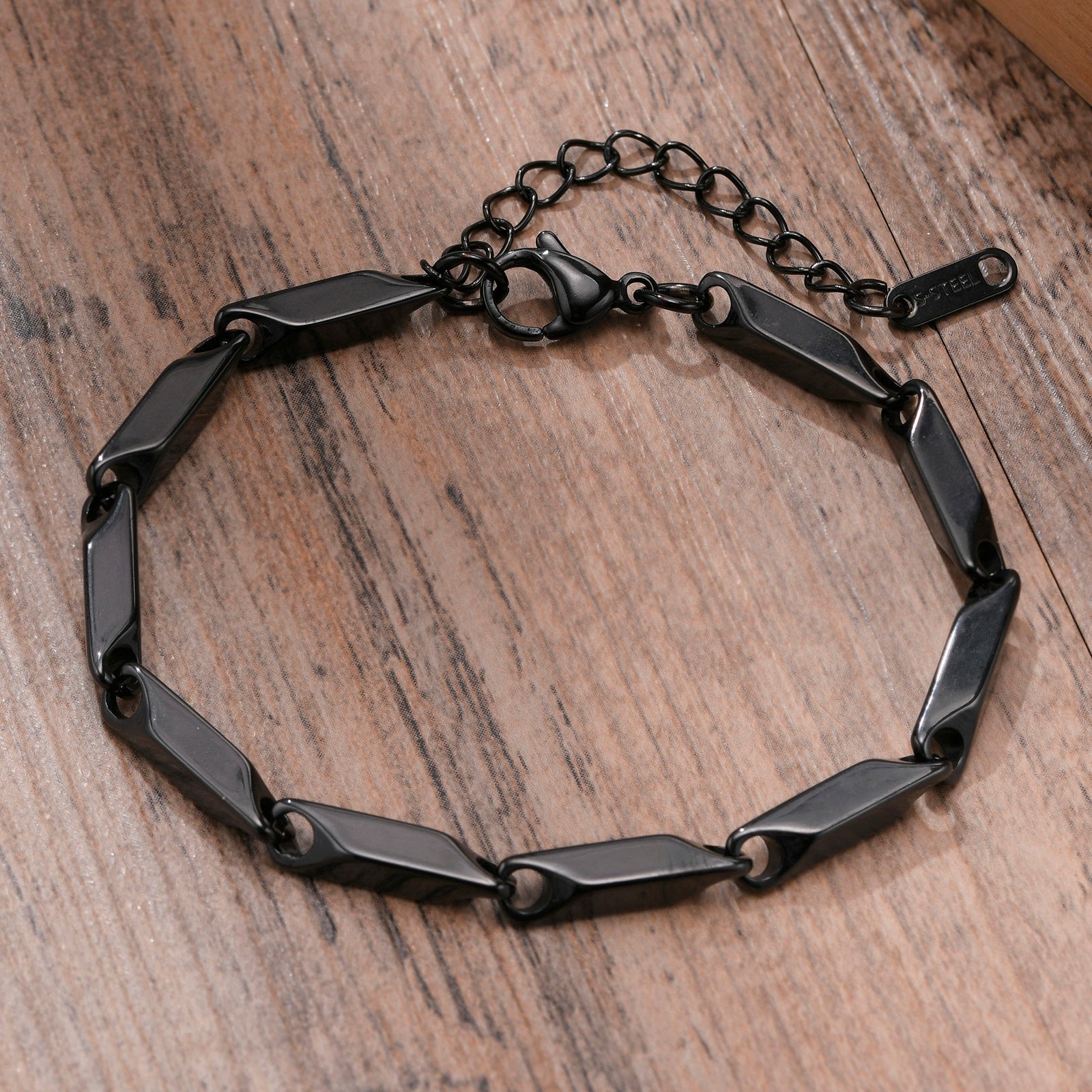 Mens Geometric Rhombus Chain Bracelet Casual