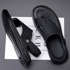 Leather Sandals Fashion Soft Slippers Men Shoes