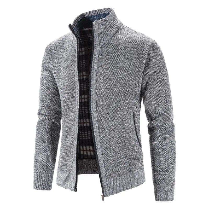 Knitted Sweater Men Fashion Slim Fit Cardigan Causal Coats Solid Single