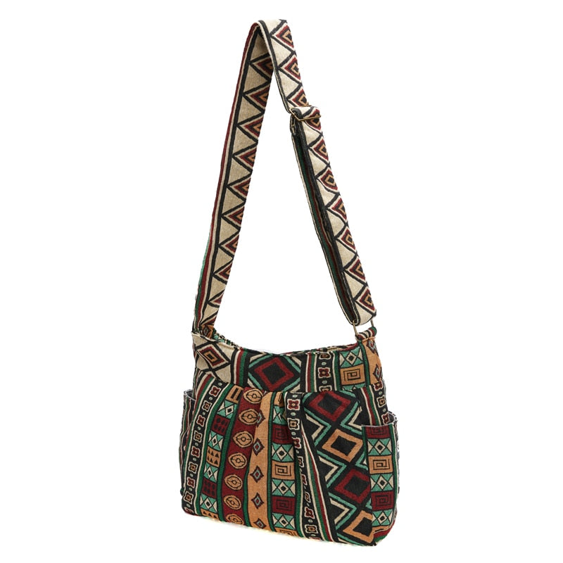 Large Capacity Shoulder Bohemian Style Crossbody Bag Vintage Hobo