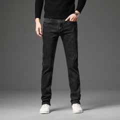 Men's Cotton Stretch Slim Jeans Straight Version Business Fashion