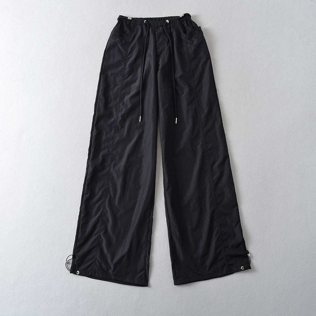 Street Loose Straight Overalls Pants Leg Pants High Waist