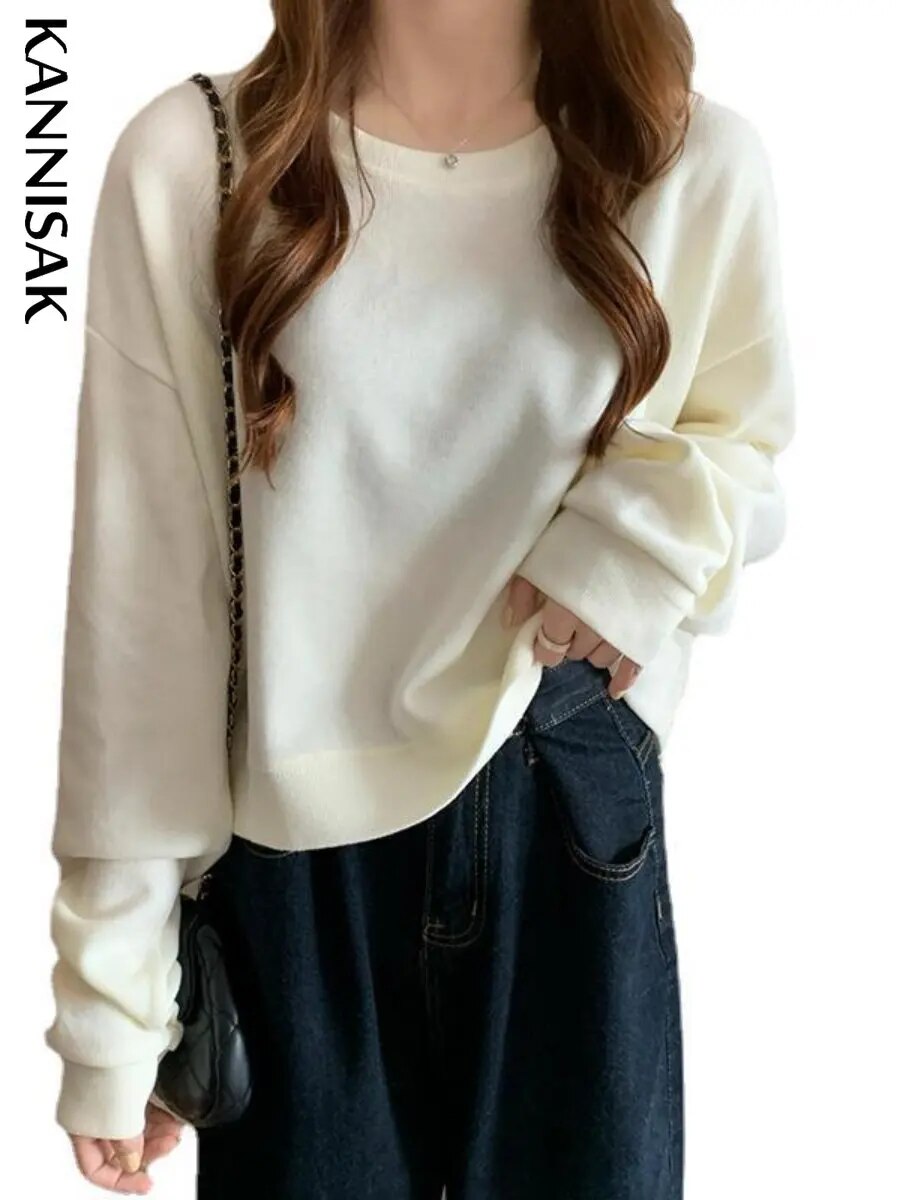 Women Sweatshirt Fashion Loose Pullovers Long Sleeve Casual