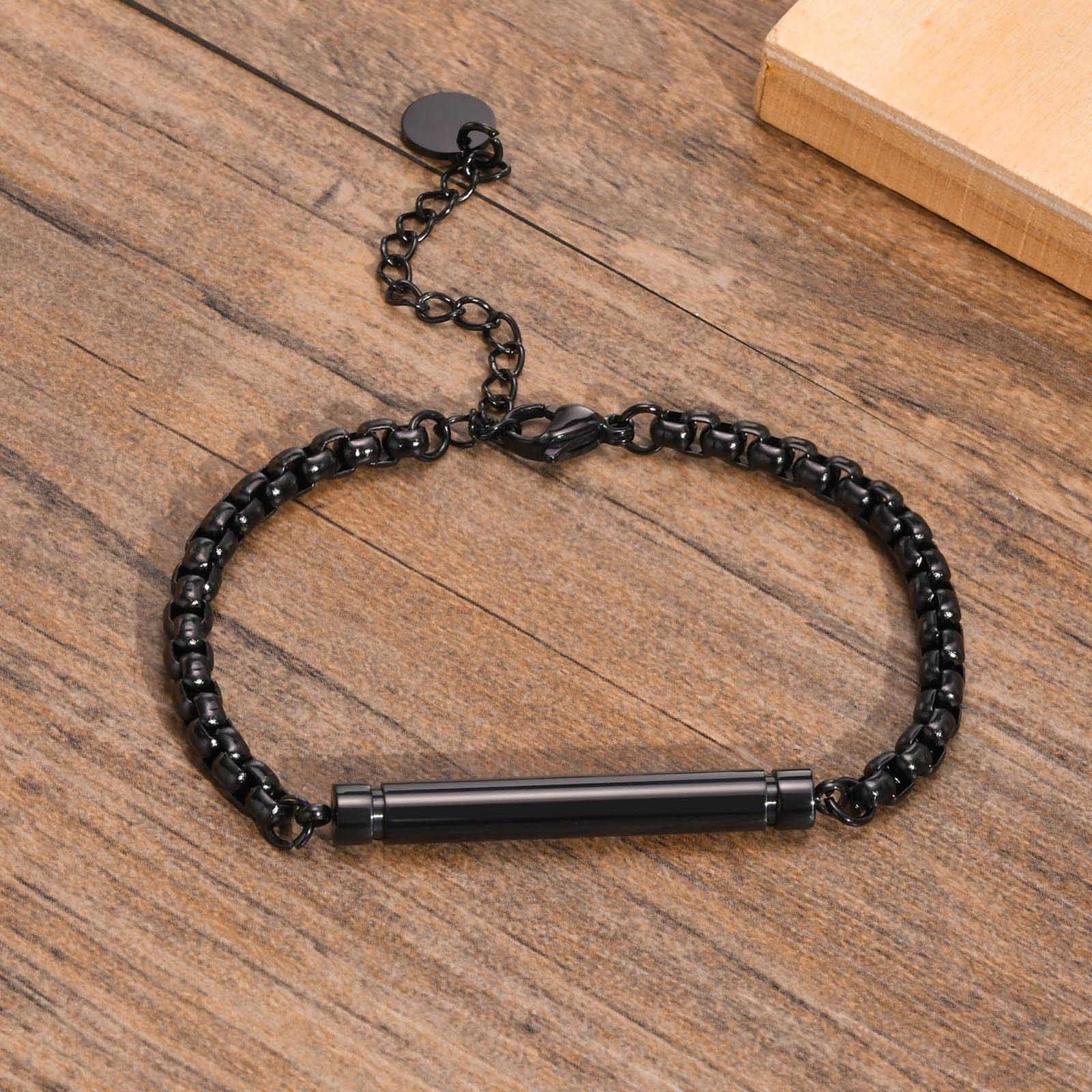 Bracelet for Men Stainless Steel Openable Tube