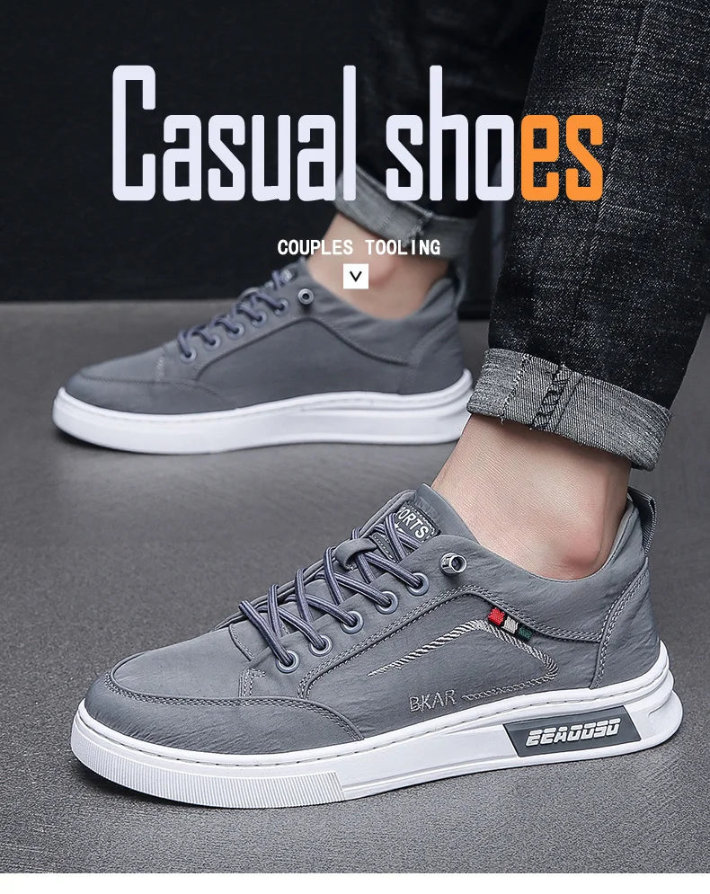 Men's Casual Sneakers Lace Up Trendy Casual Flat Shoes