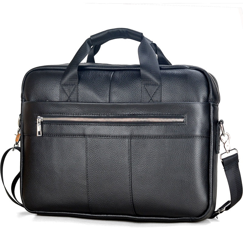 Men Genuine Leather Handbags Casual Leather Laptop Bags