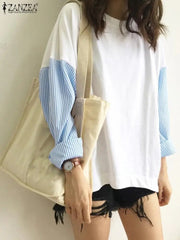 Tops Oversize Long Sleeve Sweatshirts Patchwork