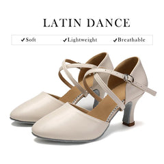 Women Dance Shoes Latin Party Elegant Lace-up Suede Sole