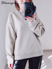 Pullover Sweatshirts Oversize O Neck Loose Long Sleeve Top