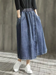 Streetwear Fashion Vintage Loose Denim Skirts Classic Clothing