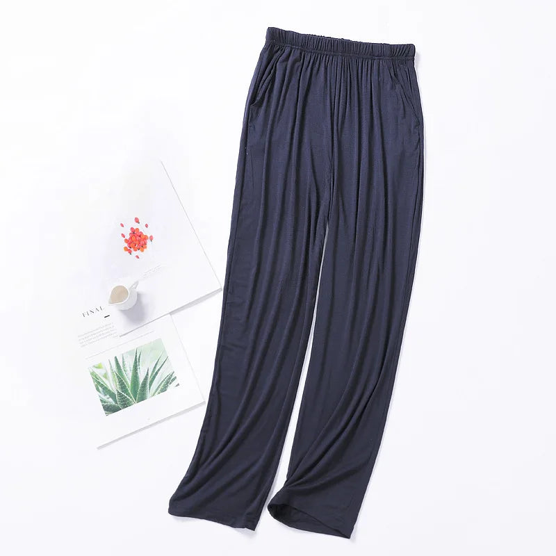 Sleeping Pants Solid Sleep Trousers Mens Pajamas Bottoms