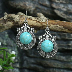 Classic Ethnic Turquoises Water Drop Earrings Bohemian Vintage Jewelry