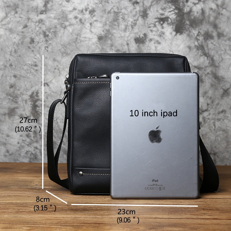 Leather Men's Shoulder Bag Casual Vertical Messenger