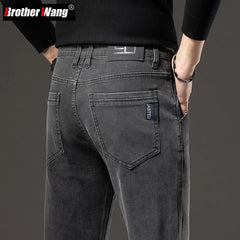 Men's Fashion Slim Fit Jeans Classic Stretch Cotton Straight Denim Pants