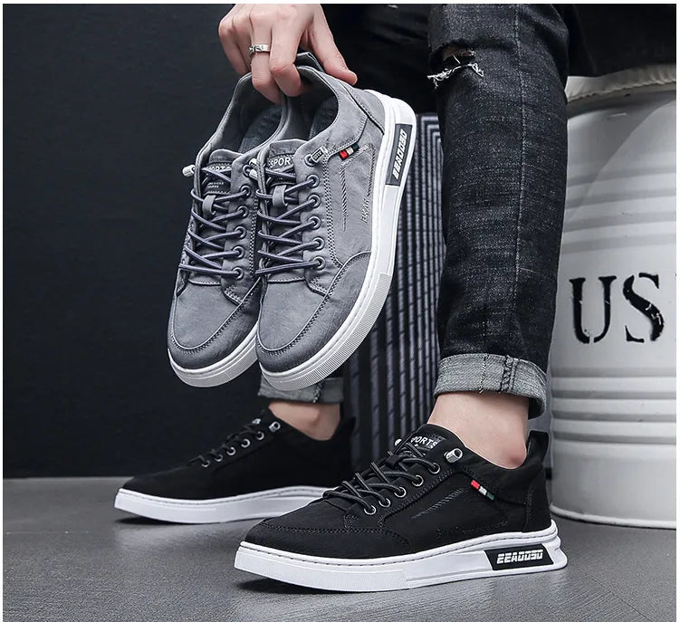 Men's Casual Sneakers Lace Up Trendy Casual Flat Shoes