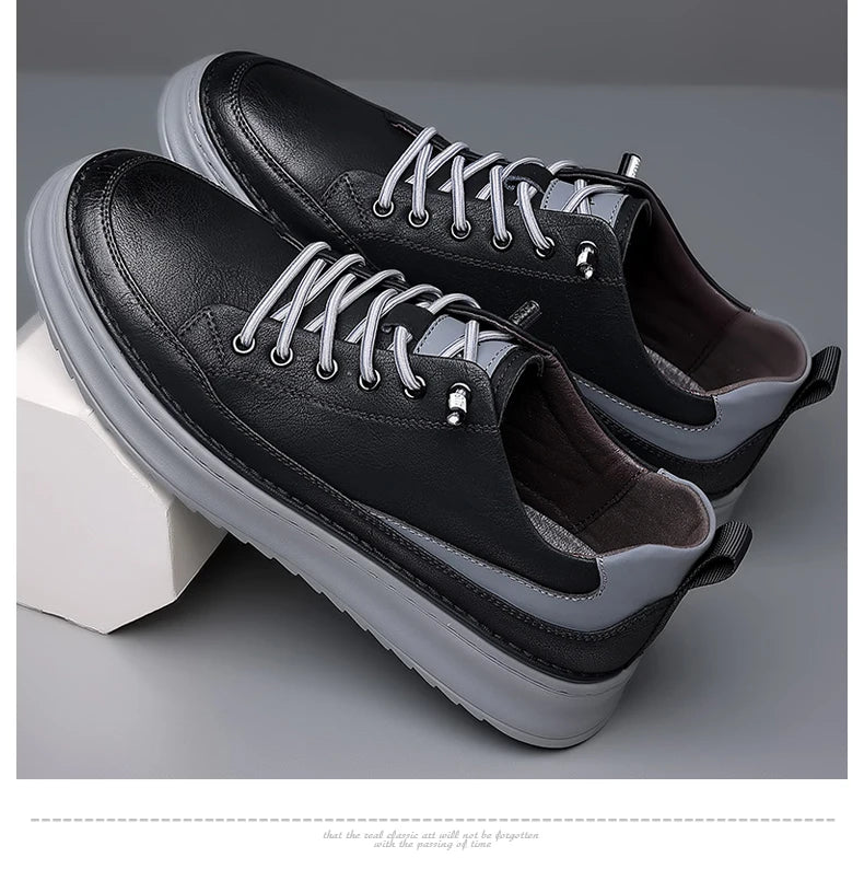 Men Business Leather Casual Flat Shoes For Men Trendy Sneaker