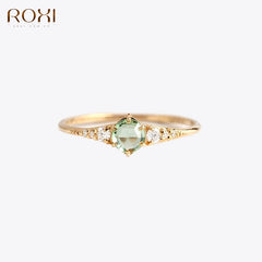 925 Sterling Silver Green shining diamond Finger Rings