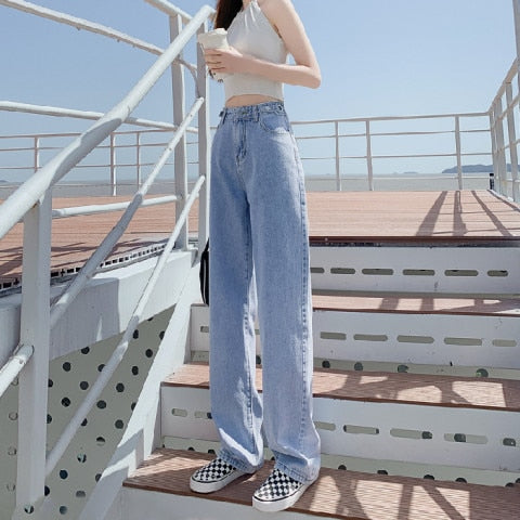 Fashion Jeans Woman Wide Pants Cowboy Pants