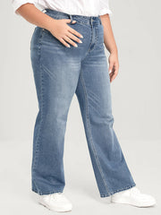 Plus Size Wide Leg Jeans for Women High Waist Straight