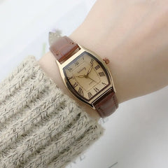 Retro Brown Watches Small Ladies Wristwatches