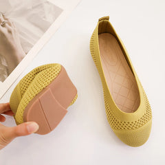 Larger Size Flats Comfortable Knit Ballet Flat Shoes Casual