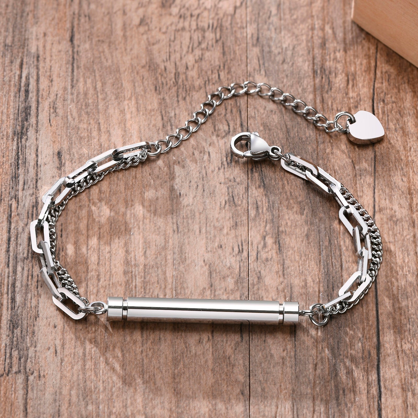 Bracelet for Men Stainless Steel Openable Tube