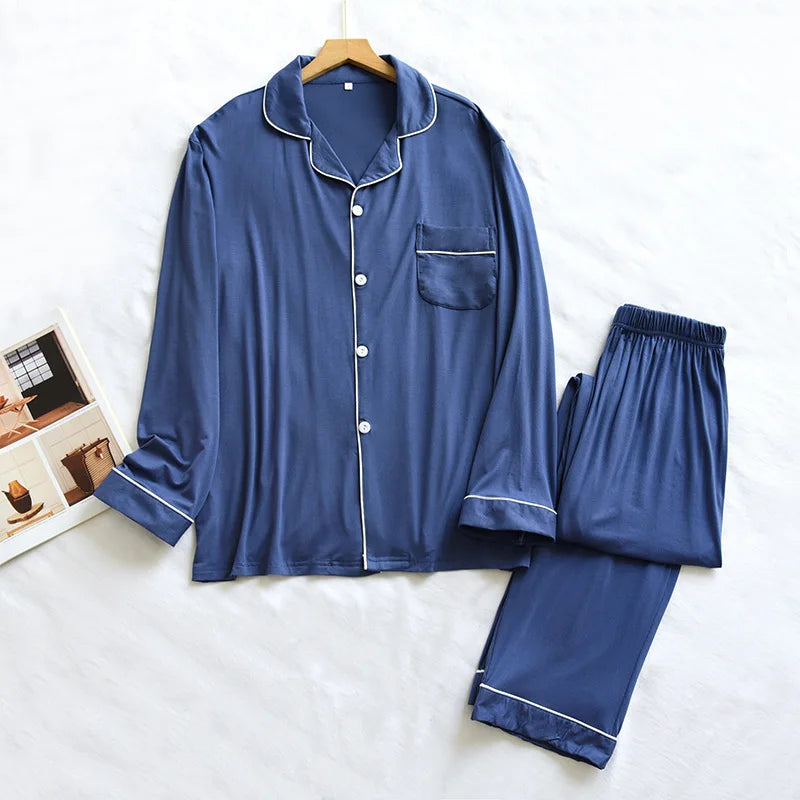 Pajamas Set Modal Long Sleeve Pants Two Piece Loose Sleepwea