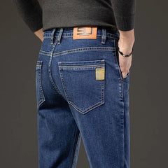 Men's Fashion Slim Fit Jeans Classic Stretch Cotton Straight Denim Pants