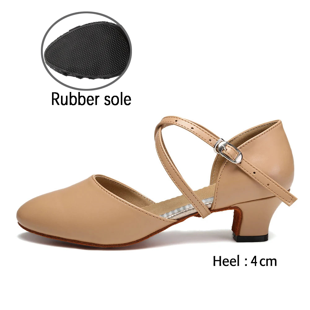 Women Dance Shoes Latin Party Elegant Lace-up Suede Sole