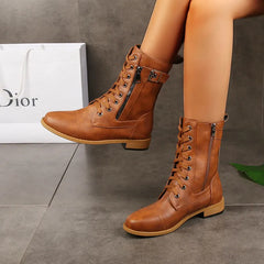 Ladies low-heel casual long women's boots plus shoes