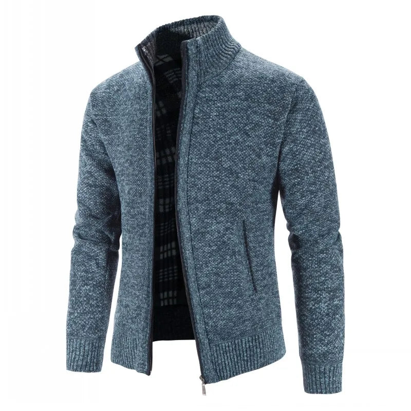 Knitted Sweater Men Fashion Slim Fit Cardigan Causal Coats Solid Single