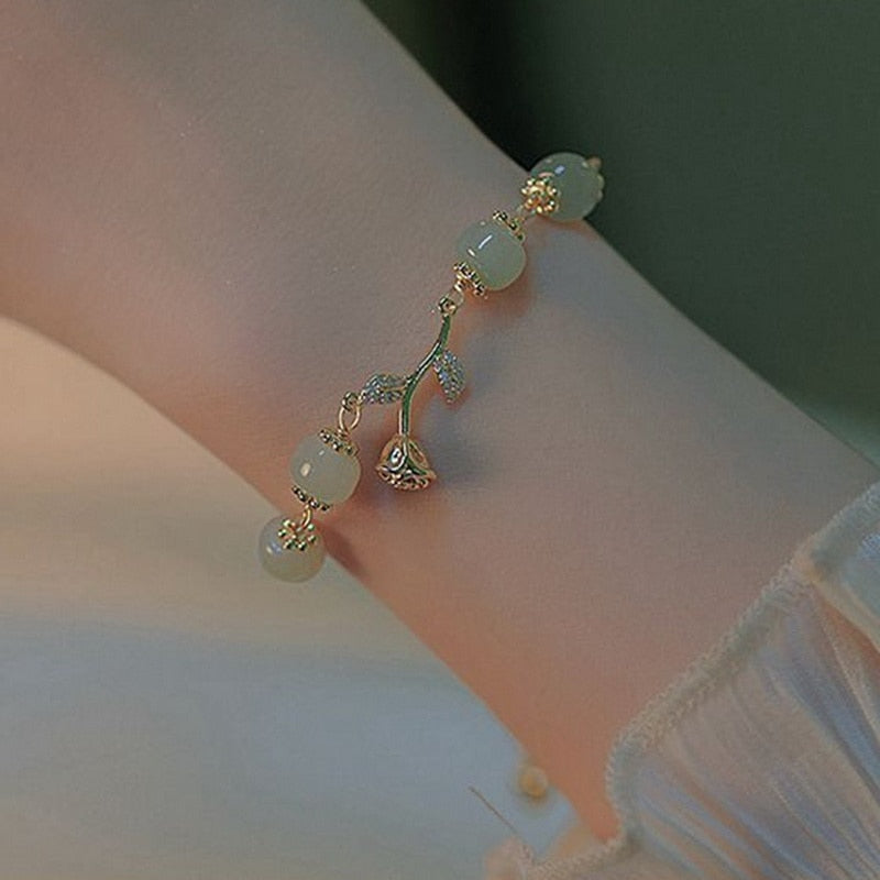 Light Tulip Flower Bracelet Adjustable Charm Bracelet Trendy Jewelry