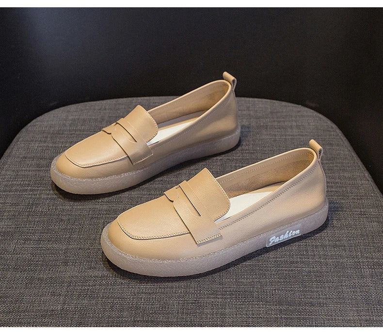 Casual Women Shoes Genuine Cowhide Leather Women's Loafers