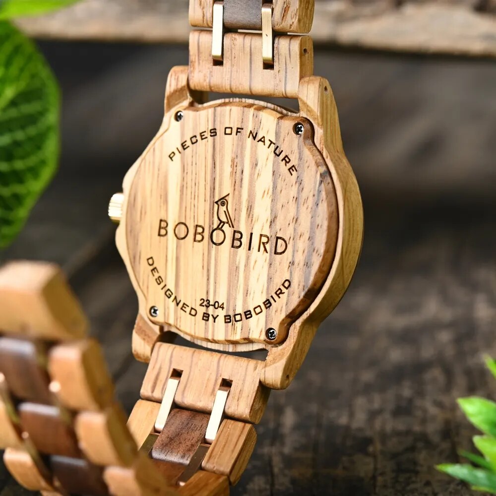 Wood Watch Movement Men's Quartz Wristwatch