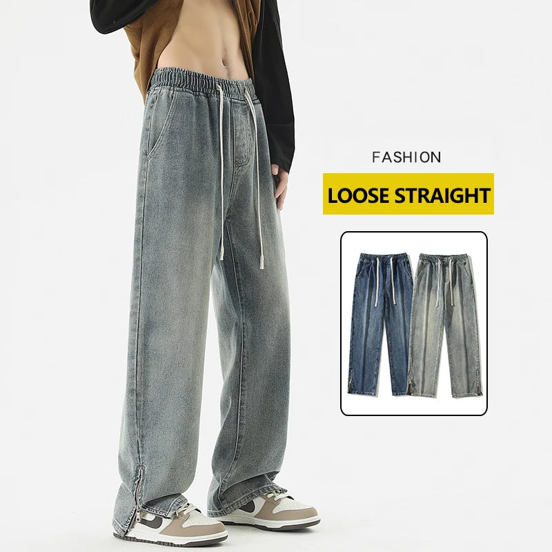 Men's Baggy Jeans Vintage Straight Casual Y2K Denim Pants