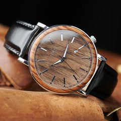 Watch Men Wooden Metal Quartz Special Design