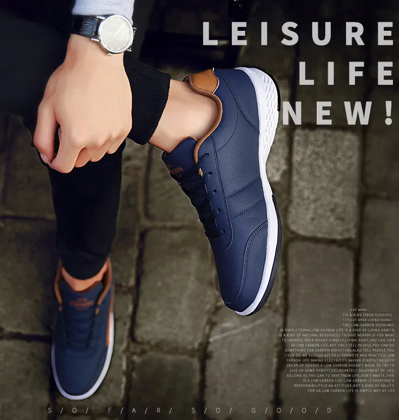 Pu Leather Men Shoes Sneakers Trend Casual Breathable Footwear