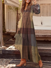 Bohemian Shirt Dress Women's Maxi Sundress