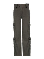 Baggy Jeans Low Rise Button Fly Straight  Denim Cargo Pants