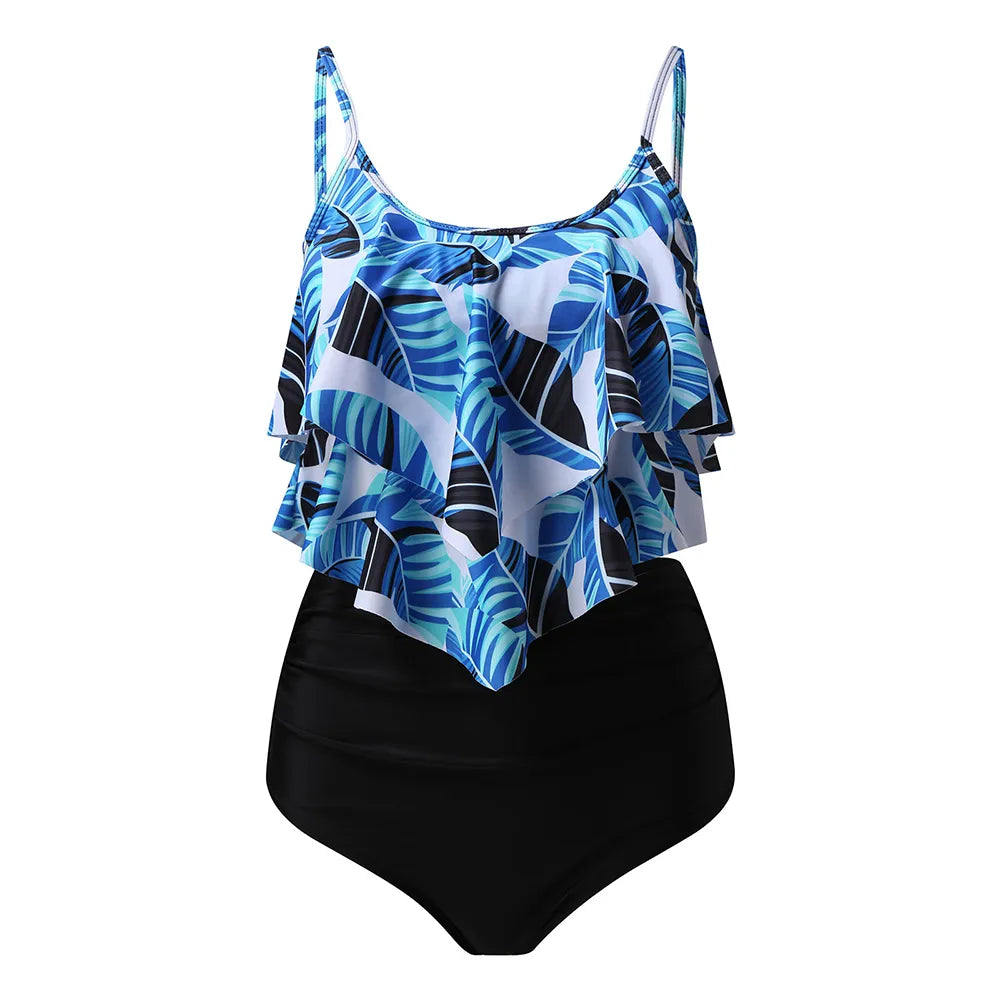 Bikini Plus Size Bathing Suit l Beachwear Halter Ruffle