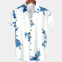 Hawaiian Men Flower Shirt Clothes Loose Street Casual Chic