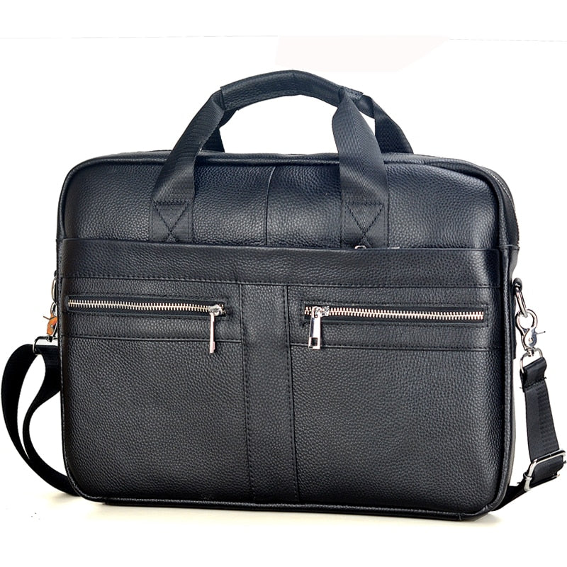 Men Genuine Leather Handbags Casual Leather Laptop Bags