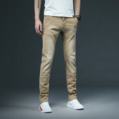 Clothing Solid Color Cotton Jeans Casual Classic Denim Trousers