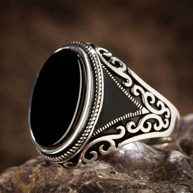 Retro Handmade Turkish Rings for Men Vintage Metal