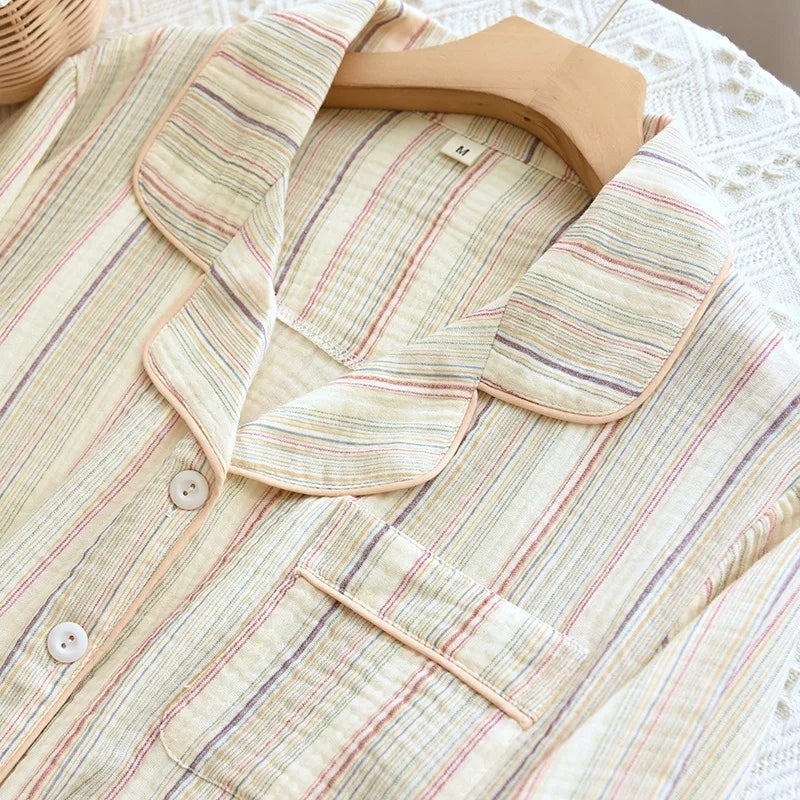 Women's Suits Couple Plaid Set Cotton Long Sleeve