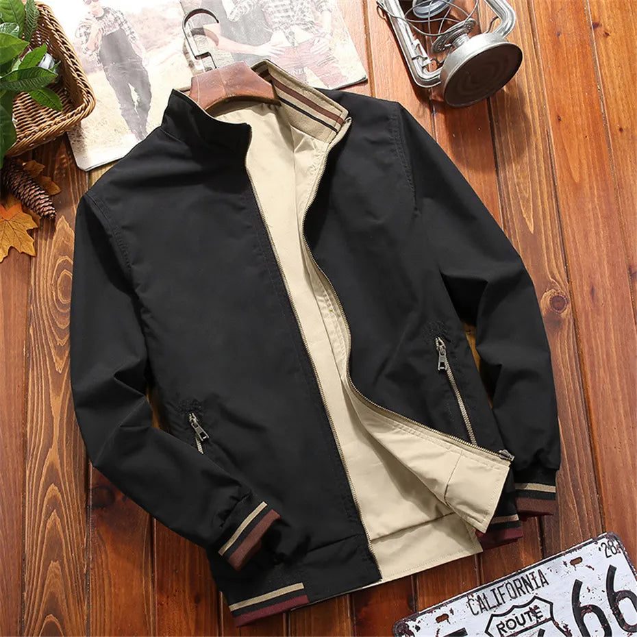 Windbreaker Double-sided Wear Jackets Men Baseball