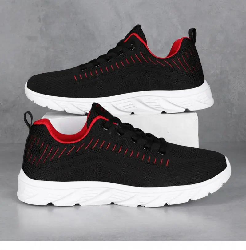 Men's Trendy Lace Up Knit Sneakers Casual Outdoor